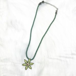 Cookie Lee Crystal Flower Statement Necklace.